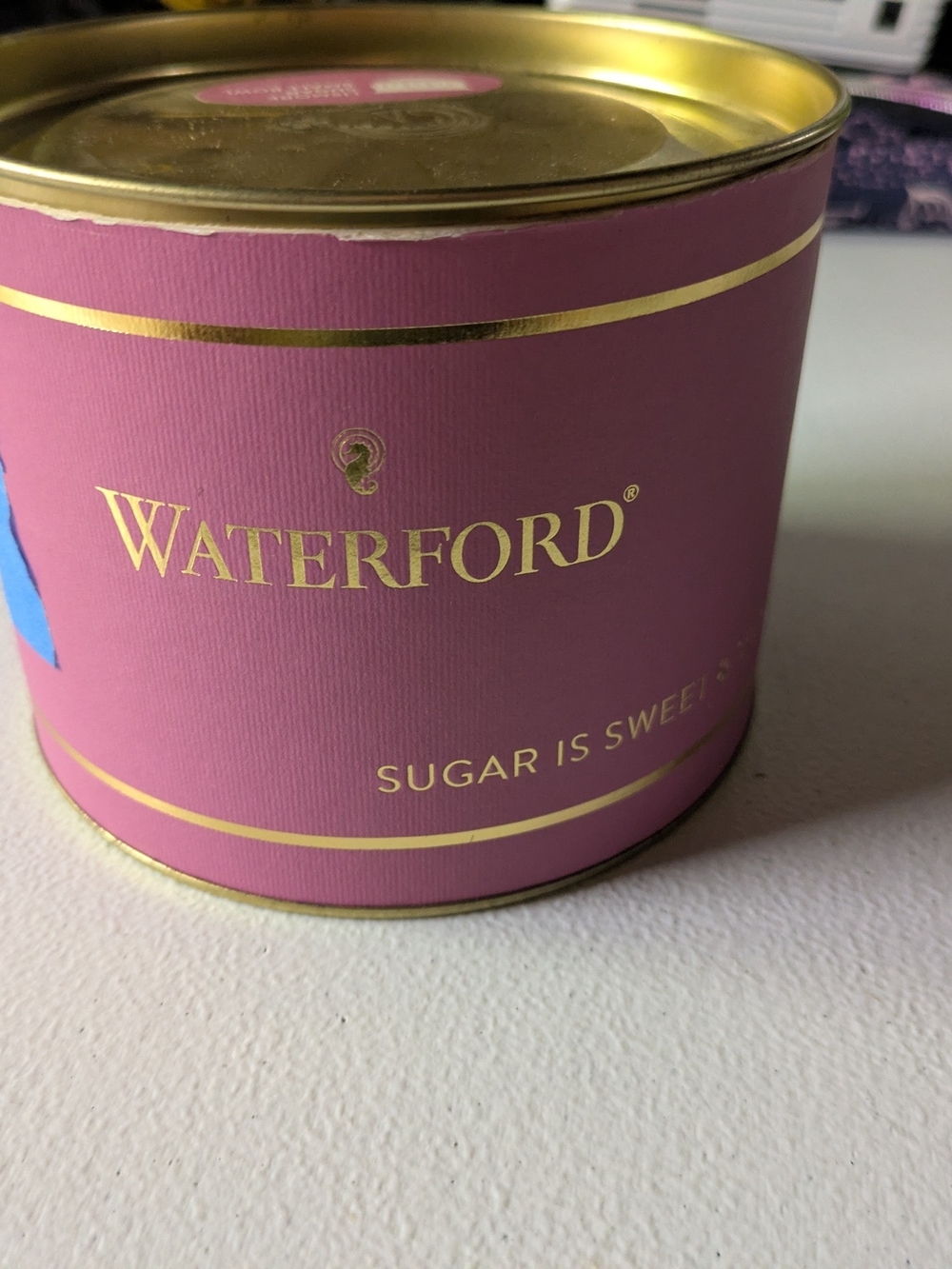Waterford Pink & Gold Decorative Tin